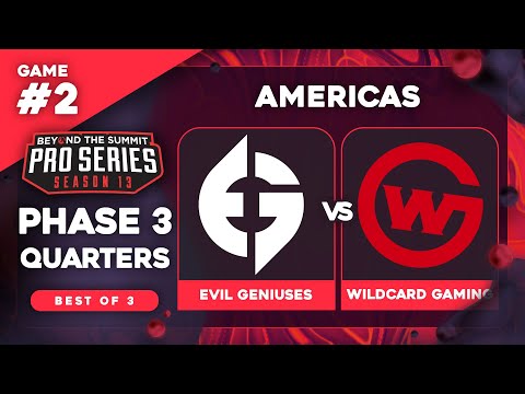 Evil Geniuses vs Wildcard Gaming Game 2 - BTS Pro Series 13 AM: Phase 3 Quarters w/ Kmart & ET