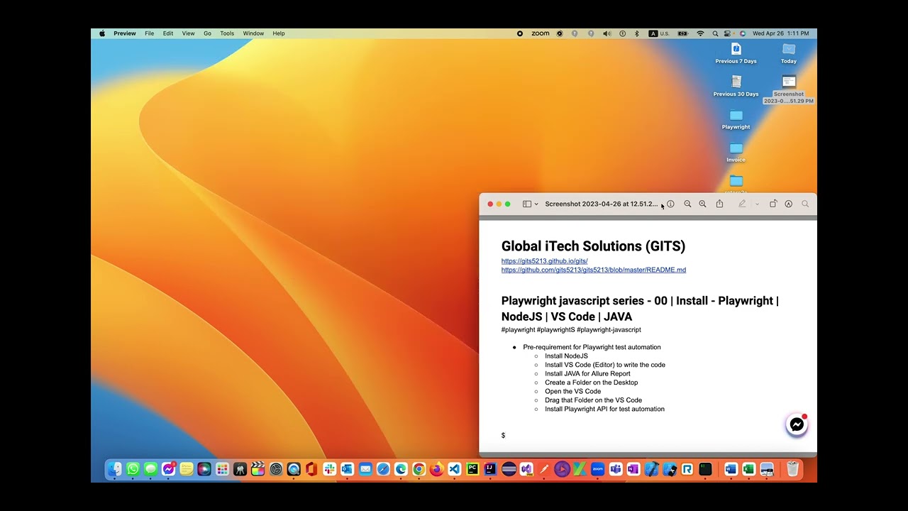GITS-Playwright Javascript UI Automation Series-00 | Install - Playwright | NodeJS | VS Code | JAVA