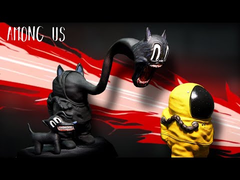 Making Real Among us Cartoon Cat Impostor Sculpture Timelapse