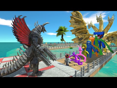 Gigan Final Wars vs Rainbow Friends OASIS DEATH RUN - Animal Revolt Battle Simulator