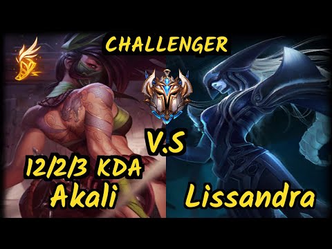 KBM Dynquedo (AKALI) vs LISSANDRA - 12/2/3 KDA MID CHALLENGER GAMEPLAY - BR