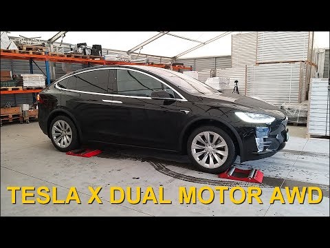 SLIP TEST - Tesla Model X Dual Motor AWD - @4x4.tests.on.rollers