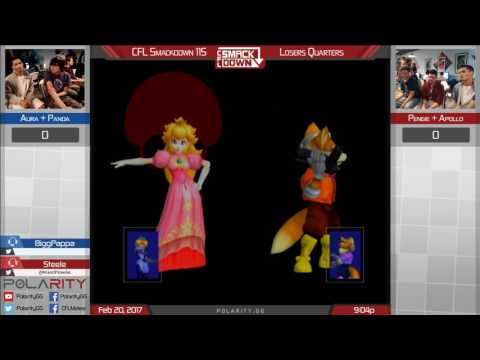 CFL Smackdown 115 Melee - Pengie + Apollo vs Aura + Panda - Doubles Losers Quarters