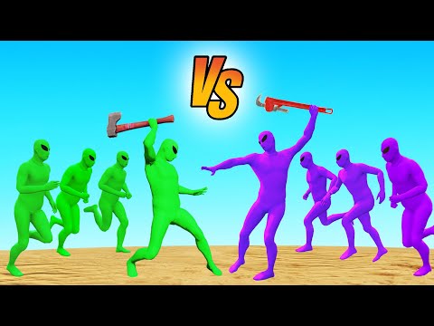 The BIGGEST GREEN VS PURPLE Battle EVER! (GTA 5 Online)