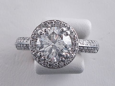 2.37 ctw Round Cut H SI2 Diamond Engagement Ring - BigDiamondsUSA