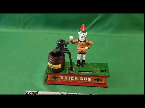 Cast Iron "Trick Dog" Coin Bank