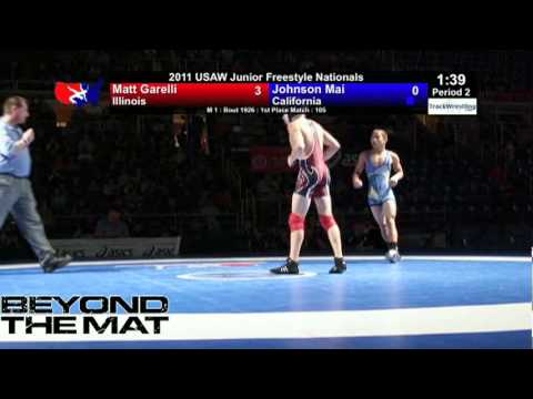 Junior Freestyle Final 105 - Matt Garelli (IL) vs. Johnson Mai (CA)