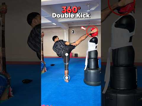 360°Double Kick #taekwondo #tutorial #kick #kickboxing #muaythai #shortfeed #ytshort #shortvideo