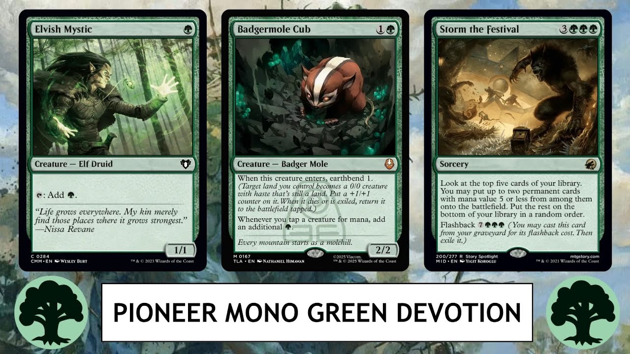 MTG Pioneer Mono Green Devotion - Oh, So The Badgermole Cub Is Broken