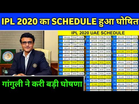 IPL 2020 - Big Announcement From BCCI Regarding IPL New Schedule (3 Changes in IPL Schedule)