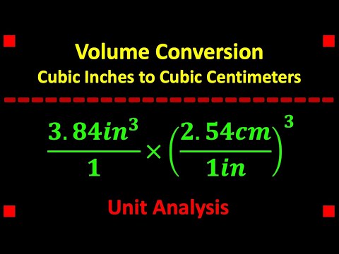 Part of a video titled Basic Conversion: Cubic Inches to Cubic Centimeters Unit Analysis