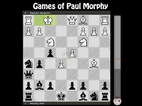 Raphael, Benjamin - Morphy, Paul || New York 1857 @chessbuddies 🔴 #PaulMorphy