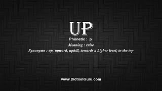 How to Pronounce up with Meaning, Phonetic, Synonyms and Sentence Examples
