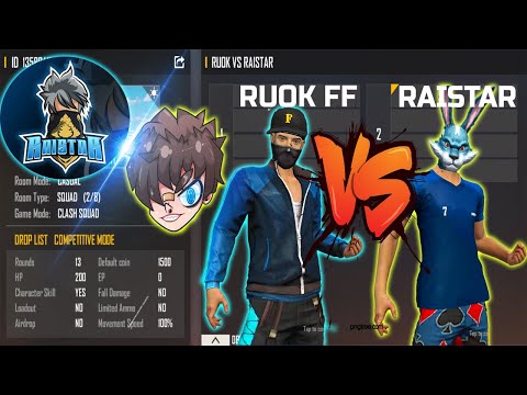 RUOK FF VS RAISTAR | ONLY ONE TAP LEGEND VS INDIAN MOBILE KING - تحدي اسطوري بين ريوك و لاعب هاتف