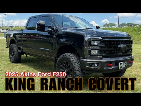 RARE 2025 Akins Ford F250 KING RANCH Covert 3.5" Carli LIFTED on 37s-Agate Black & Darkened Bronze