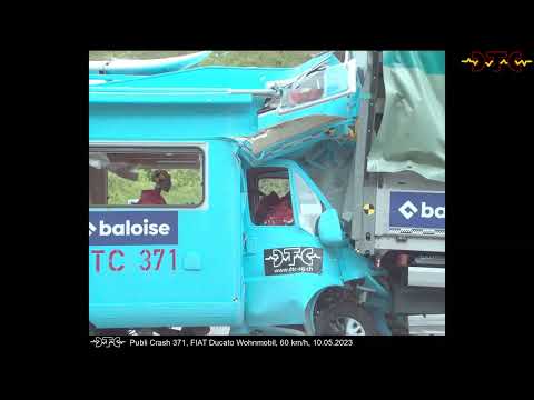 Rear end collision - Camping Car on Truck - 60km/h