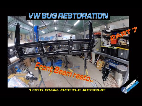 Rebuilding the front beetle beam and steering box // 1957 oval beetle restoration. #volkswagen