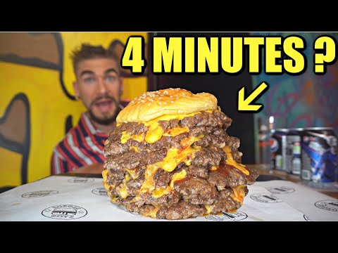 "UNTOUCHABLE" 4 MINUTE RECORD BURGER CHALLENGE | The "Beast" Burger Challenge