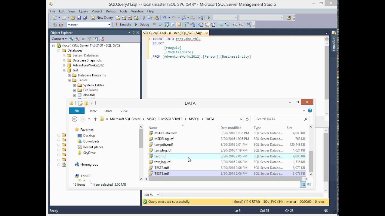 SQL Server Tutorial 4 - Files and File Groups