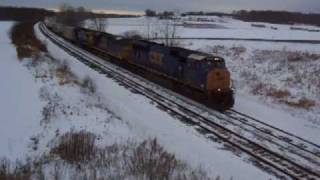 preview picture of video 'CSX Q140 at Weedsport 12-13-08'