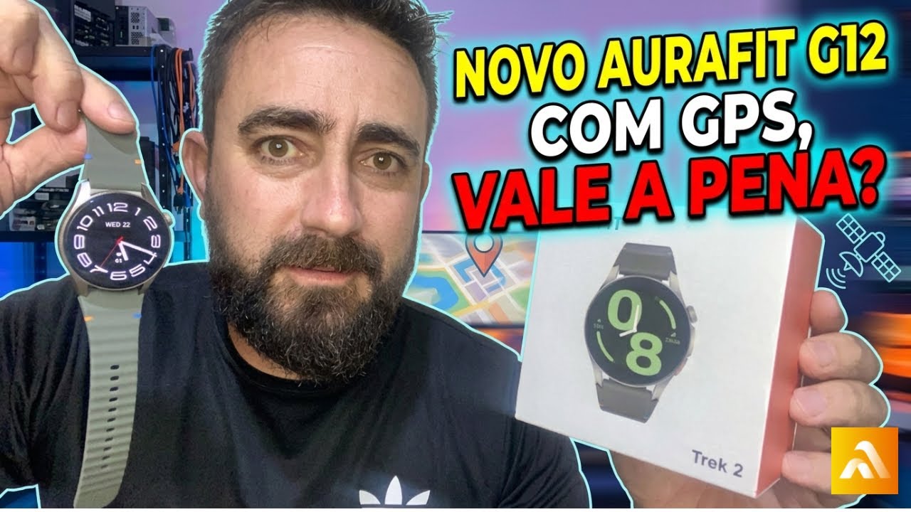 Miniatura da avaliação em vídeo de Smartwatch Aurafit 1.43" AMOLED Bluetooth 3 ATM