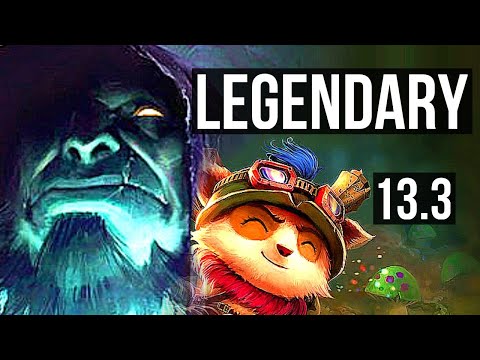 YORICK vs TEEMO (TOP) | Legendary, 17/3/6, 1.1M mastery, 300+ games | EUW Master | 13.3