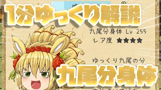 【ゆく育】1分ゆっくり解説　九尾分身体編【ゆっくり実況】