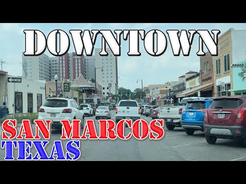 San Marcos - Texas - 4K Downtown Drive