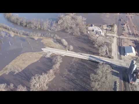 "Drone View" of Historic Nebraska Flooding - 3-16-2019 - Beatrice, Nebraska