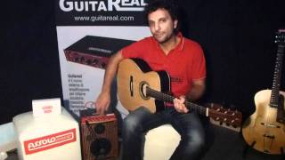 Il M° Marco Giocoli suona una chitarra acustica con sistema Guitareal