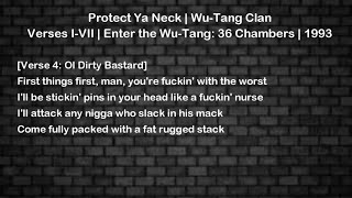 Protect Ya Neck - Wu-Tang Clan - Lyrics - Enter the Wu-Tang: 36 Chambers