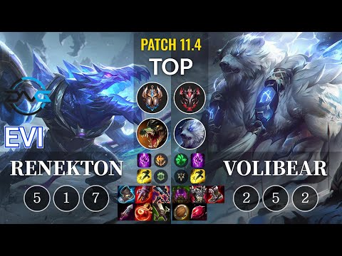 DFM Evi Renekton vs Volibear Top - KR Patch 11.4