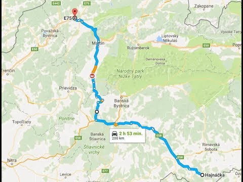 Hajnáčka - Fiľakovo - Lučenec - Zvolen - Kremnica - Martin - Strečno - Žilina timelapse 2017