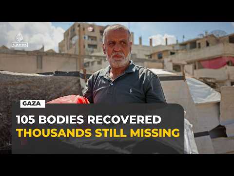 Families in Gaza bury 105 people found under rubble years after strikes