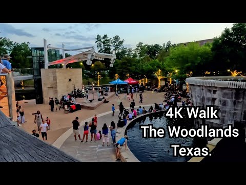 4K #1 The Woodlands Texas Houston Texas summer walking tour waterway