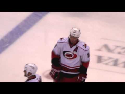 Jordan Staal during pre-game warm-up at the Hurricanes @ Senators hockey game