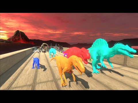 Race to eat Neon Carnivore Dinosaurs - Animal Revolt Battle Simulator