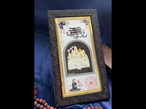 999 Pure Silver Shivparivar With Black Frame