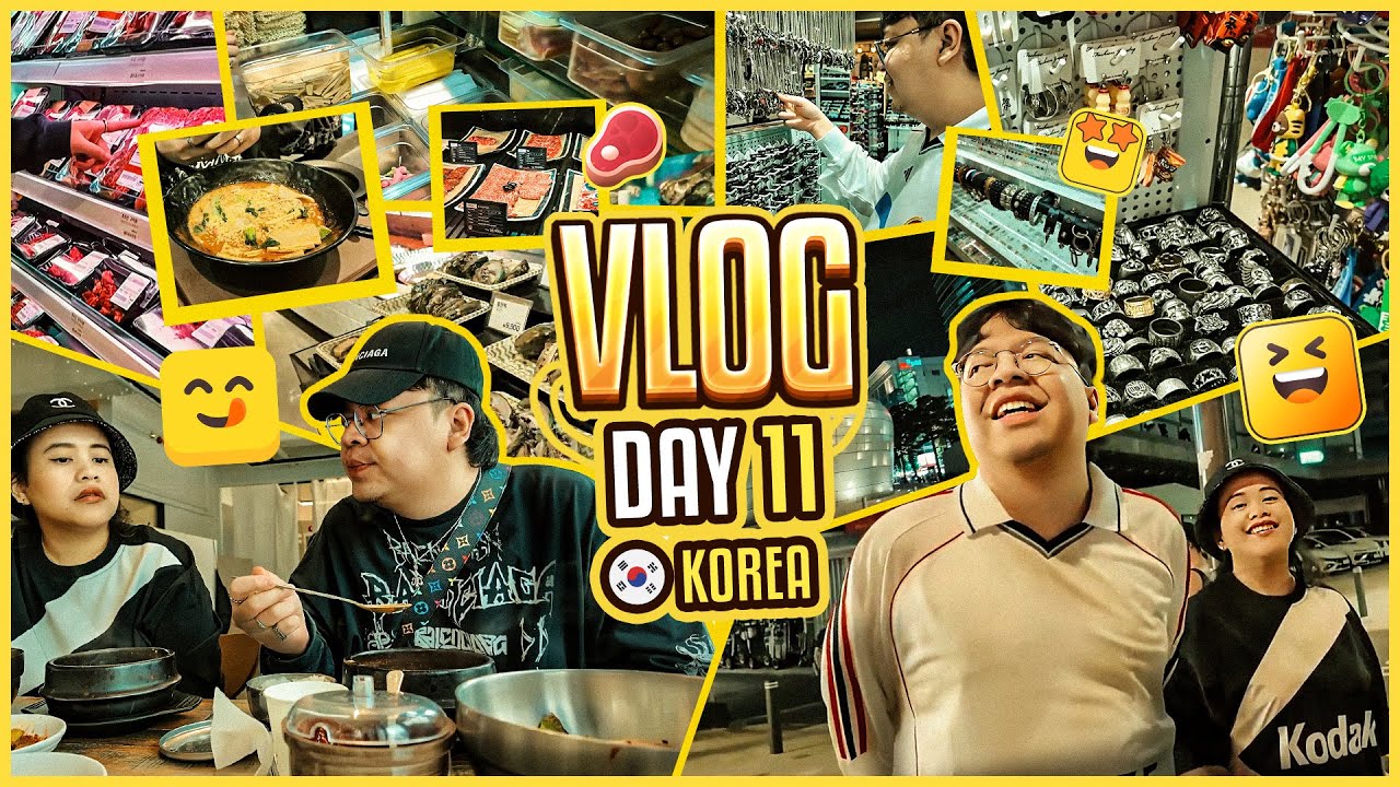 VLOG KOREA DAY 11 - COBAIN STREET FOOD KOREA & KE APM MARKET BUKA 24 JAM