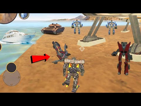 Vegas Crime Simulator (Transformer Monster Truck Fight) Red Car Robot on Sea - Android Gameplay HD