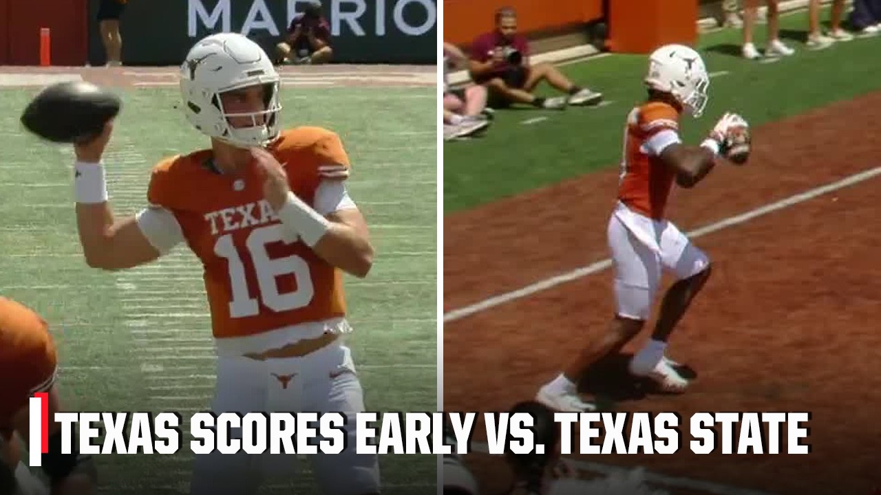 Arch Manning finds Cam Coleman for Texas' 1st TD of the season | ESPN College Football