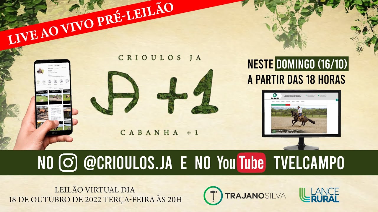 Parceria Remates - _*ASSISTA A PARTIR DAS 15H30MIN, AO VIVO PELO LANCE RURAL*_    📣 𝘼𝙨𝙨𝙞𝙨𝙩𝙖 𝙣𝙤 𝙔𝙤𝙪𝙩𝙪𝙗𝙚