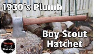 Hand Tool Only Restoration of Plumb Boy Scout Hatchet with Walnut Handle