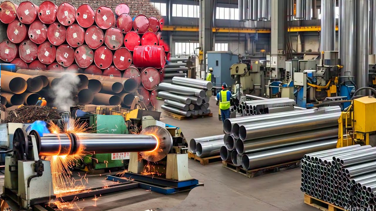 Amazing Process of Old Oil Drum Recycling & The Most Advanced Production of Stainless Steel Pipes