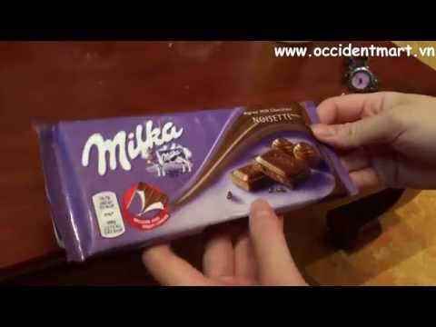 Đập hộp thanh Socola Milka vị quả óc chó 100g