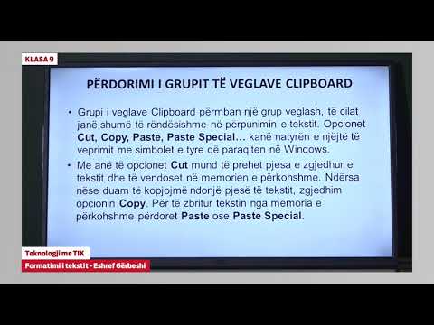 e Mesimi Klasa 9 - 9108 Teknologji me TIK - Formatimi i tekstit