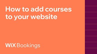 How to add courses to your Wix site I Wix Bookings