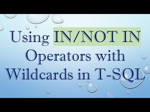 Using IN/NOT IN Operators with Wildcards in T-SQL