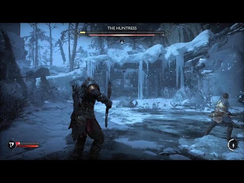 God of War Ragnarök kill the Huntress easily with axe projectile then charge attack