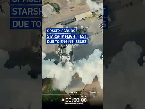SpaceX scrubs Starship flight test due to engine issues #worldnow